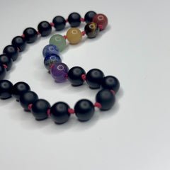 Black Matte Onyx Chakra Hand Knotted Hand Mala 8mm | 27 Bead | Prayer Bead | Japa Mala | Meditation Bracelet | Mantra and Reiki Infused
