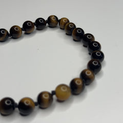 Tigers Eye Hand Knotted Hand Mala 8mm | 27 Bead | Prayer Bead | Japa Mala | Meditation Bracelet | Mantra and Reiki Infused