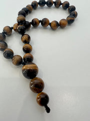 Tigers Eye Hand Knotted Hand Mala 8mm | 27 Bead | Prayer Bead | Japa Mala | Meditation Bracelet | Mantra and Reiki Infused