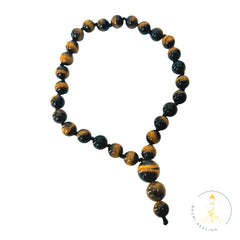 Tigers Eye Hand Knotted Hand Mala 8mm | 27 Bead | Prayer Bead | Japa Mala | Meditation Bracelet | Mantra and Reiki Infused