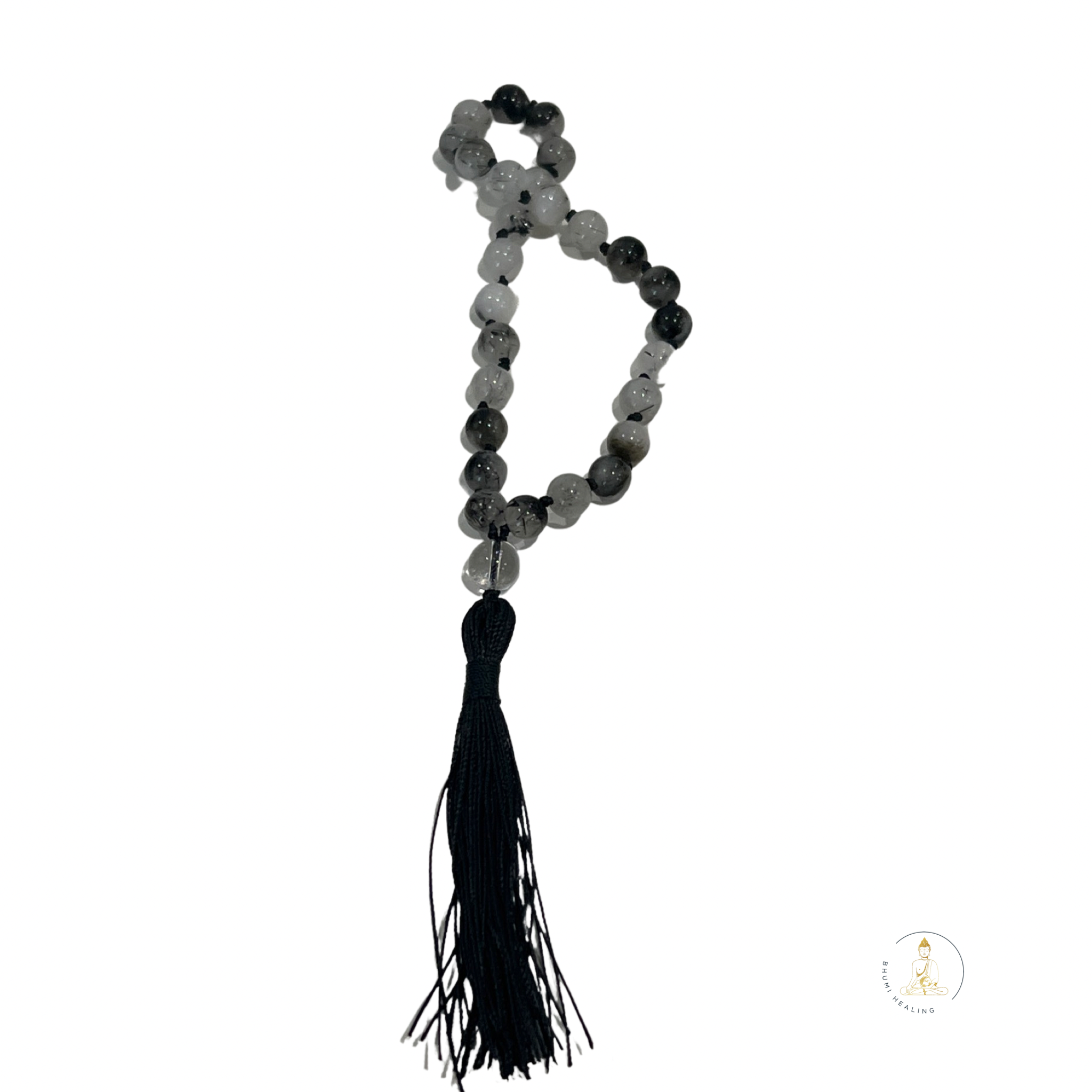Tourmaline Quartz Hand Mala (27 beads)8mm
