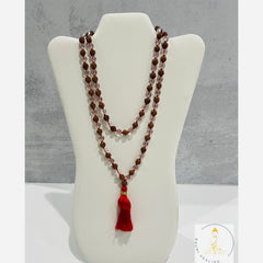 Clear Quartz & Rudraksha Mala 6mm