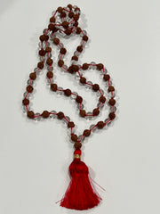 Clear Quartz & Rudraksha Mala 6mm