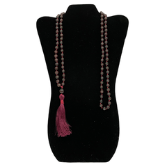 Red Garnet Hand Knotted Mala 8mm 108 Bead | Mantra, Sound Healing & Reiki Infused | Prayer Beads