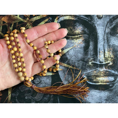 Palo Santo Mala with Light Brown Cord