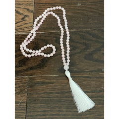 Rose Quartz Hand Knotted Japa Mala, Prayer Beads, Meditation Beads. 8mm 108 Beads. Mantra, Sound Healing & Reiki Infused